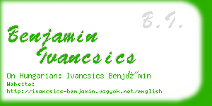 benjamin ivancsics business card